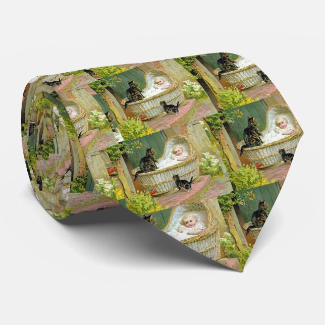 Baby, cat and kitten tie (Rolled)