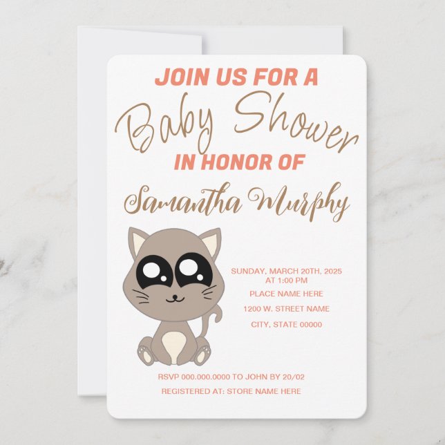 Baby Cat | Baby Shower Invitation (Front)