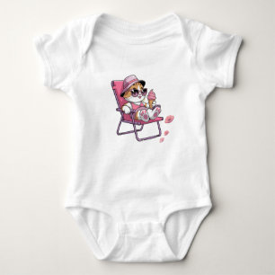 Baby cat eat ice cream baby bodysuit
