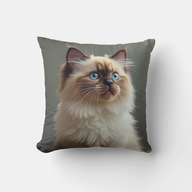 Baby cat illustration cushion (Front)