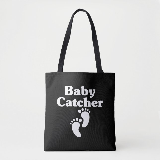 Baby Catcher Midwife Cute Doula Birth Tote Bag (Front)