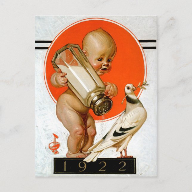 Baby Catching The Bird of Peace Postcard (Front)