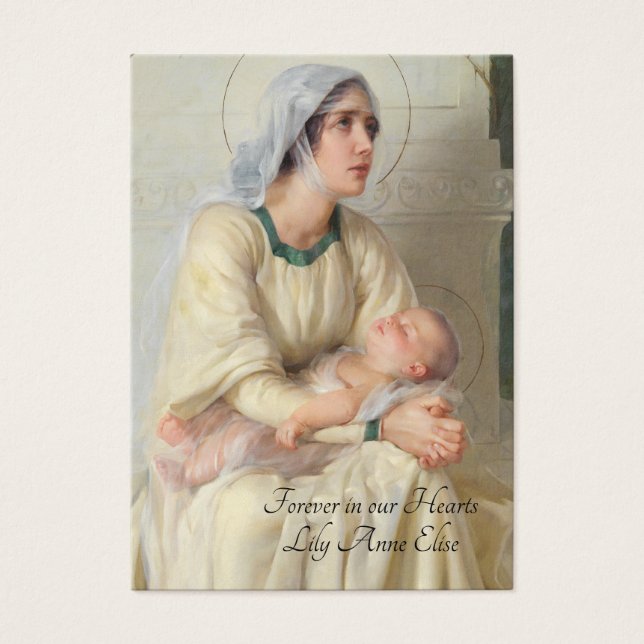 Baby Catholic Funeral Memorial Holy Card - (Front)