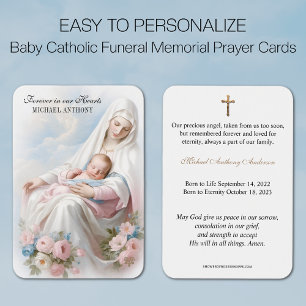 Baby Catholic Funeral Memorial Holy Card -