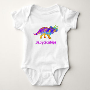 Baby ceratops Colourful Cute Triceratops Dinosaur Bodysuit