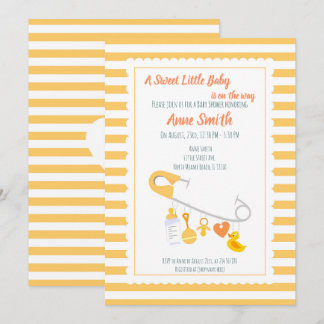 Baby charms pin Baby Shower Invitation