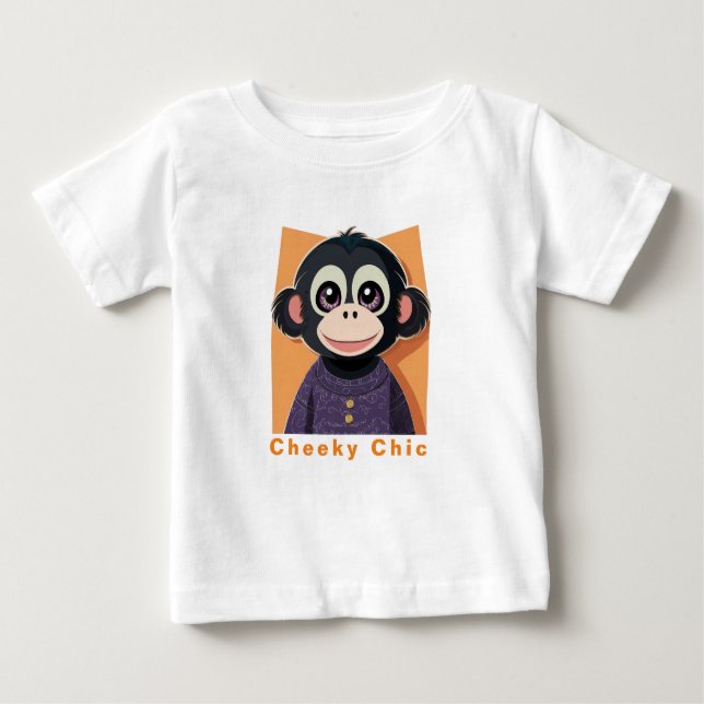 "Baby Cheeky Chimp" Baby T-Shirt (Front)