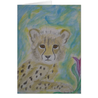 baby cheetah and flower