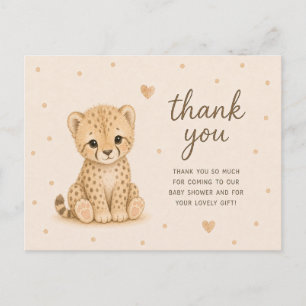 Baby Cheetah Cub Baby Shower Thank You Postcard