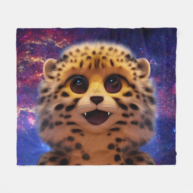 Baby Cheetah Fleece Blanket (Front (Horizontal))