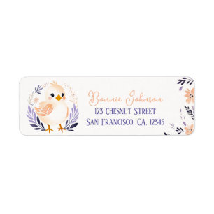 Baby Chick Boho Peach Lavender Floral Design - 