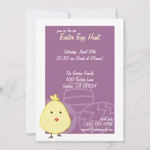 Baby Chick Easter Egg Hunt Invitations