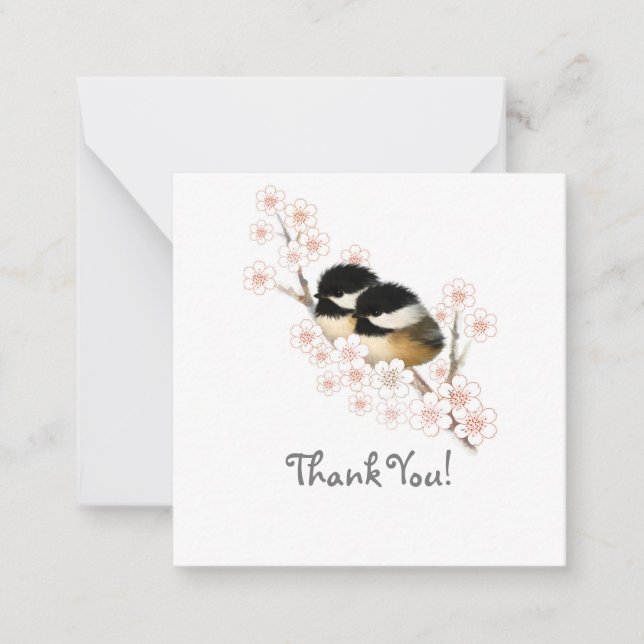 Baby Chickadees Thank You Note cards (Front)