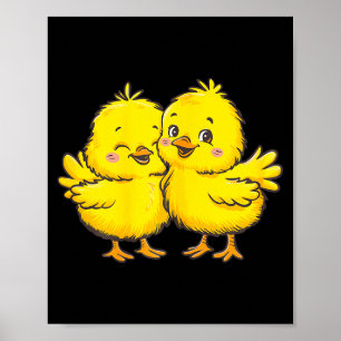 Baby Chicken Chick Farmer Farm Girl T-shirt.png Poster