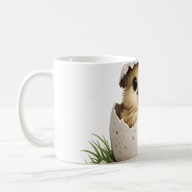 Baby chicken in egg shell coffee mug (Left)
