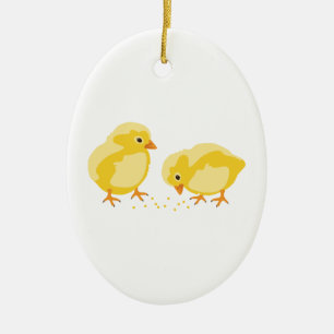Baby Chicks Ceramic Tree Decoration