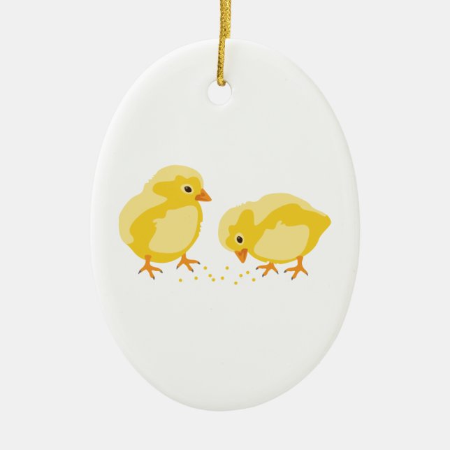 Baby Chicks Ceramic Tree Decoration (Front)