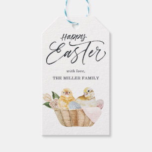 Baby Chicks & Nest   Happy Easter Gift Tags
