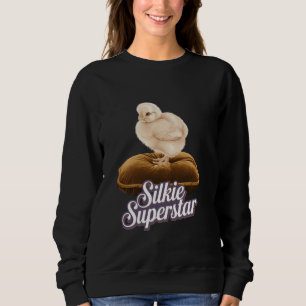 Baby Chicks of Breeds Silkie Leghorn Unique Art Fa Sweatshirt