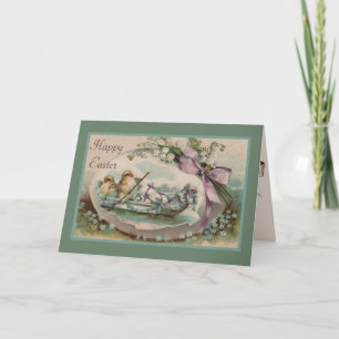 Baby Chicks Rowing Easter Greeting Card