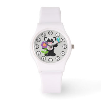 Baby Children Cute Panda Bear With Flower Watch