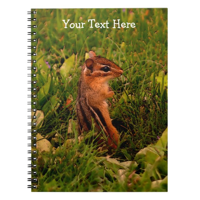 Baby Chipmunk Animal Nature Art Spiral Notebook (Front)