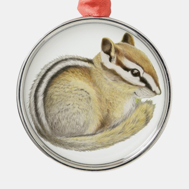 Baby Chipmunk Metal Tree Decoration (Front)
