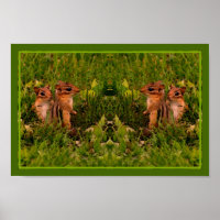 Baby Chipmunks Abstract Animal Art