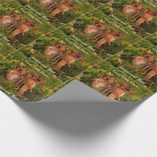 Baby Chipmunks Animal Art Personalised Wrapping Paper (Corner)
