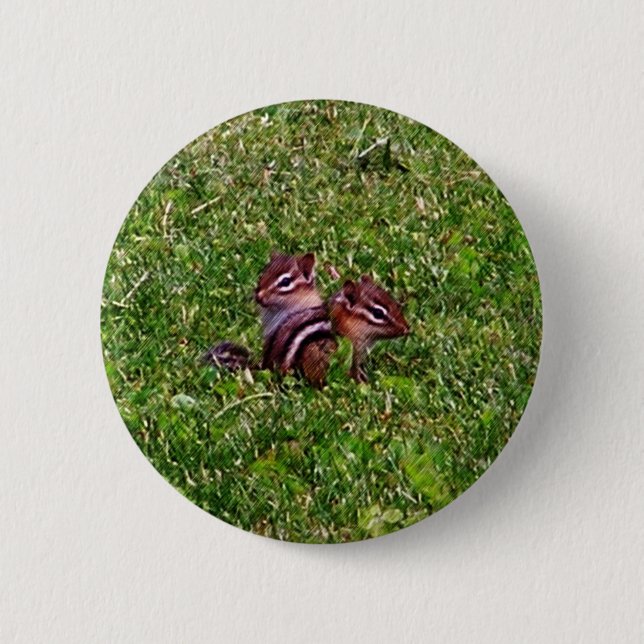 Baby Chipmunks First Day Animal Button (Front)