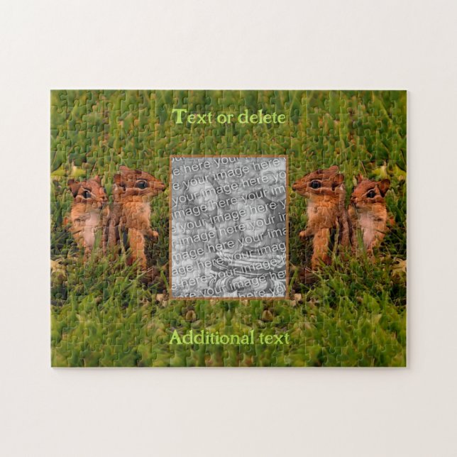 Baby Chipmunks Frame Create Your Own Photo Jigsaw Puzzle (Horizontal)