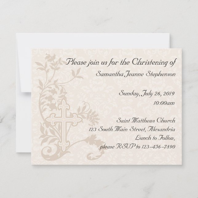 Baby Christening Invitation (Front)