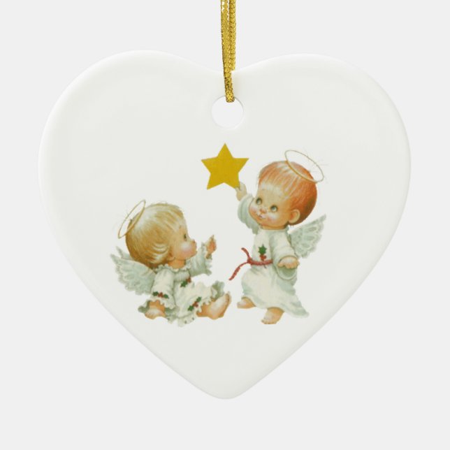 Baby Christmas Angels Ceramic Tree Decoration (Front)