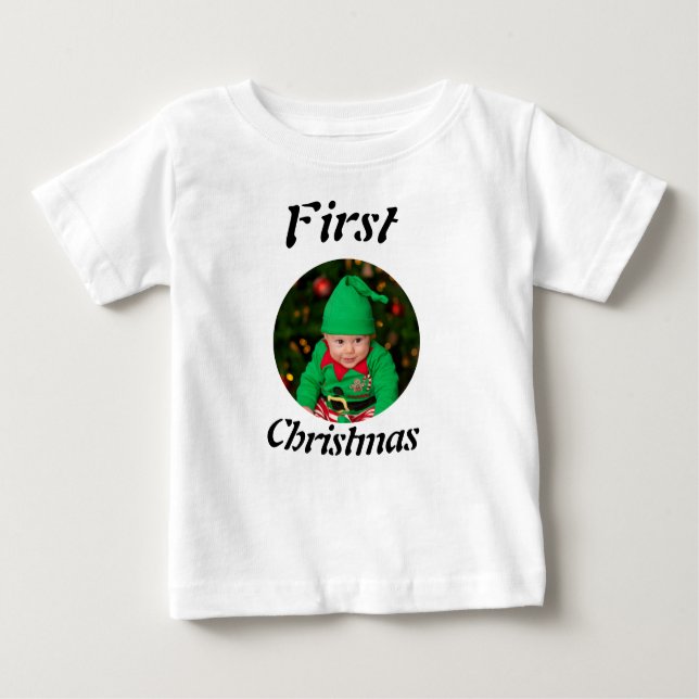 Baby Christmas photo Baby T-Shirt (Front)