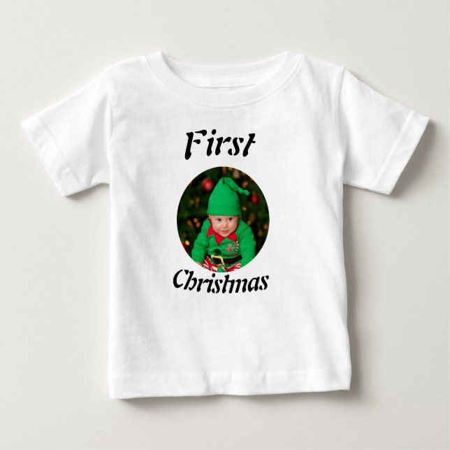Baby Christmas photo T-Shirt (Front)