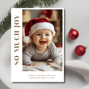 Baby Christmas So Much Joy Kid Funny Photo Holiday Card