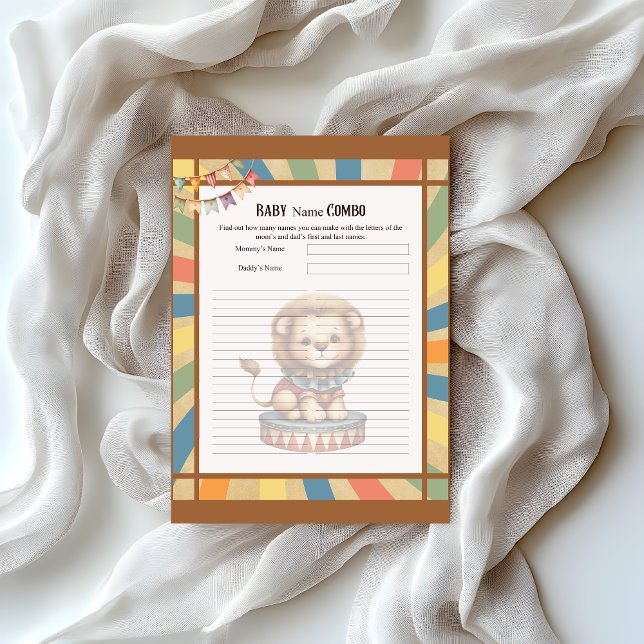Baby Circus_  Baby Name Combo Shower game Custom Letterhead (Creator Uploaded)