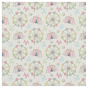 Baby Circus Theme Ferris Wheel Balloons Fabric
