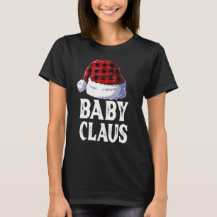 Baby Claus Santa Hat Red Buffalo Plaid Christmas F T-Shirt