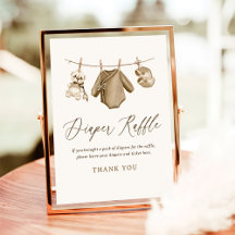 Baby Clothes Boy Baby Shower Diaper Raffle Sign