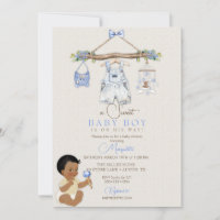Baby Clothes Boy Baby Shower Ivory Blue