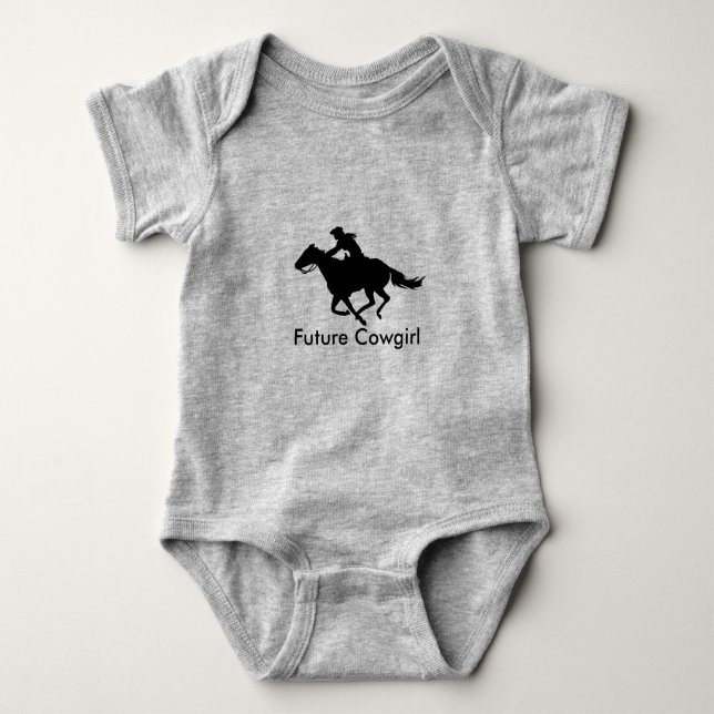 Baby Clothes Future Cowgirl Western Barrel Racer Bodysuit (Front)