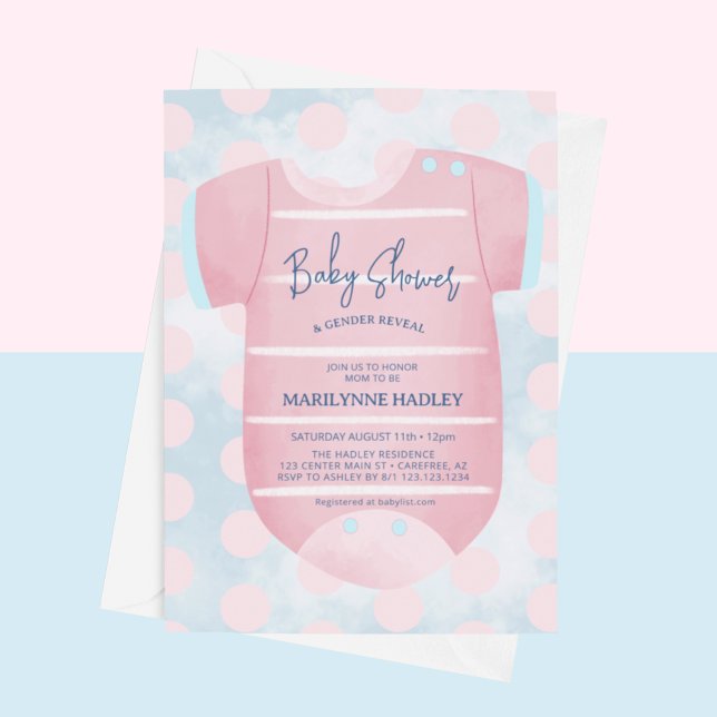 Baby Clothes Gender Reveal Baby Shower Invitation (Creator Uploaded)
