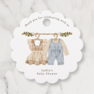 Baby Clothes Gender Reveal, Boho Baby Shower Favour Tags