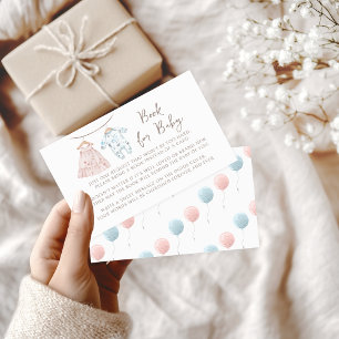 Baby Clothes Gender Reveal Book for Baby Enclosure Card
