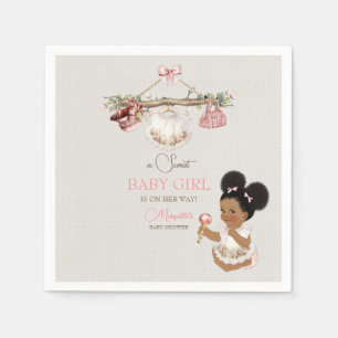 Baby Clothes Girl Baby Shower Ivory Pink Napkin