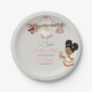 Baby Clothes Girl Baby Shower Ivory Pink Paper Plate