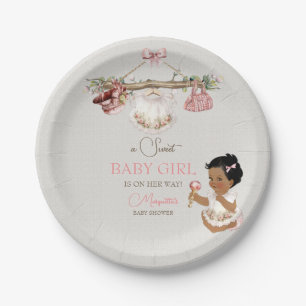 Baby Clothes Girl Baby Shower Ivory Pink Paper Plate