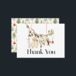 Baby Clothes Laundry Baby Shower Thank You Card<br><div class="desc">This boho gender-neutral Christmas holiday baby shower thank you note card features baby clothes/laundry such as a romper,  and a sock,  Santa hat,  and a pair of gloves. Personalise it for your needs. You can find matching products at my store.</div>
