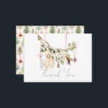 Baby Clothes Laundry Baby Shower Thank You Card<br><div class="desc">This boho gender-neutral "Merry little baby shower" Christmas holiday baby shower thank you note card features baby clothes/laundry such as a romper,  and a sock,  Santa hat,  and a pair of gloves. Personalise it for your needs. You can find matching products at my store.</div>